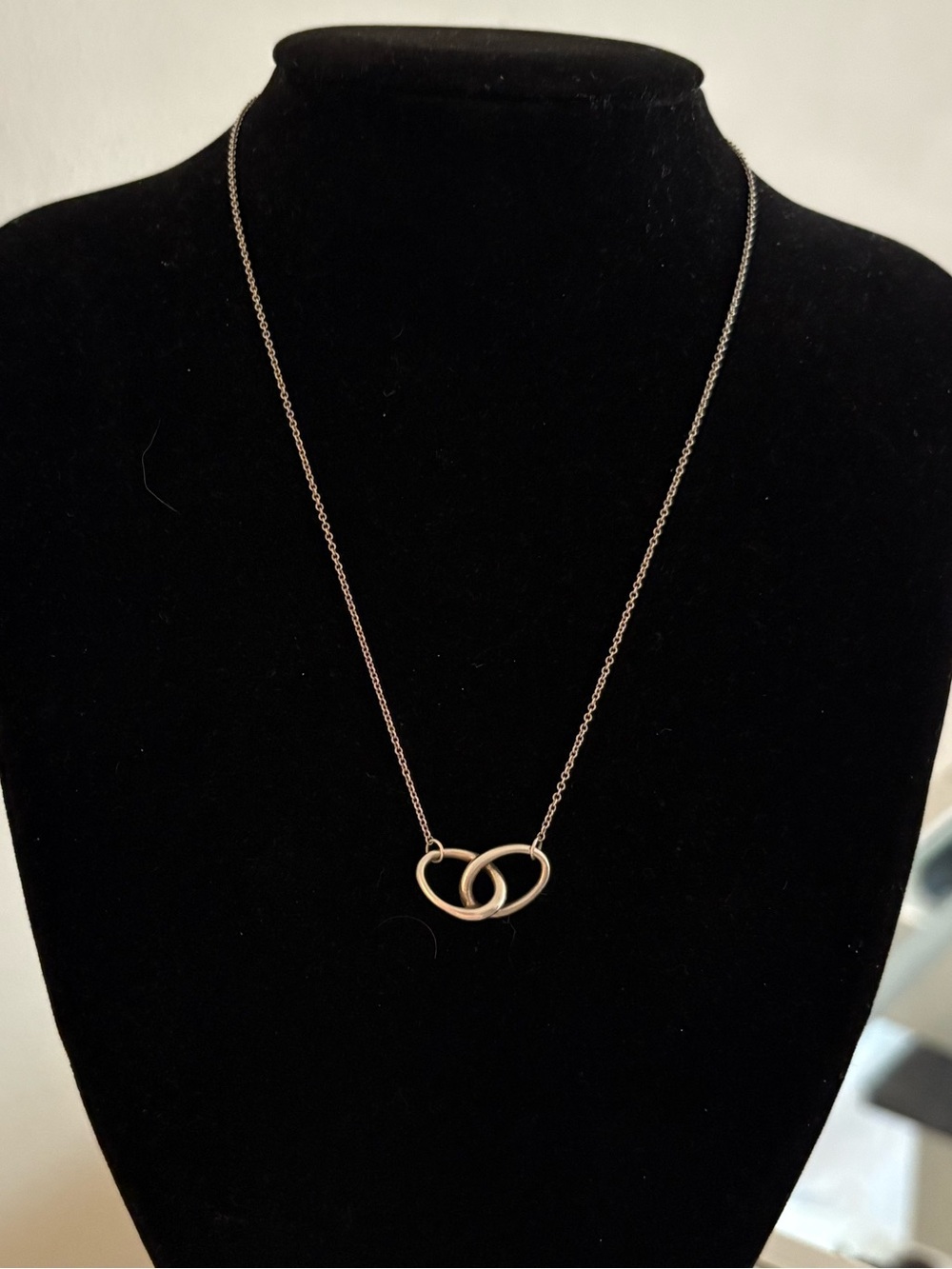 Tiffany & Co Elsa Peretti 925 Silver Interlocking Circle Necklace